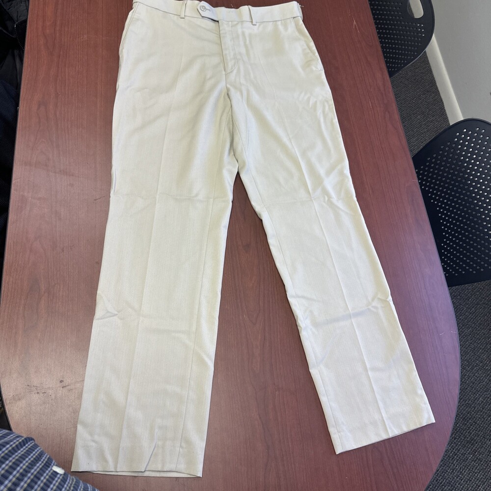 Stafford Travel Classic Fit Year Round Flat Front Khaki Pants Mens 34x32